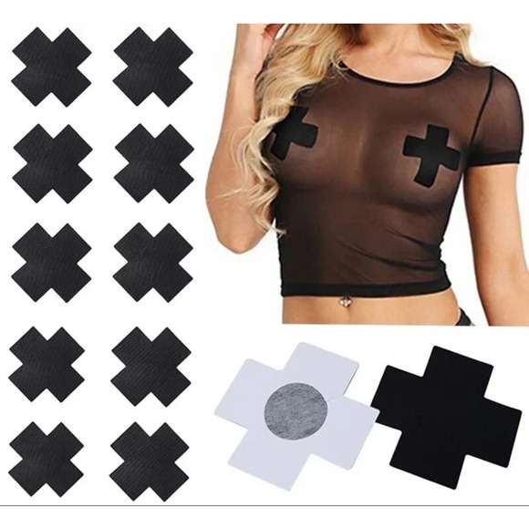 Black X Nipple Cover Pasties Set! - Picture 6 of 6